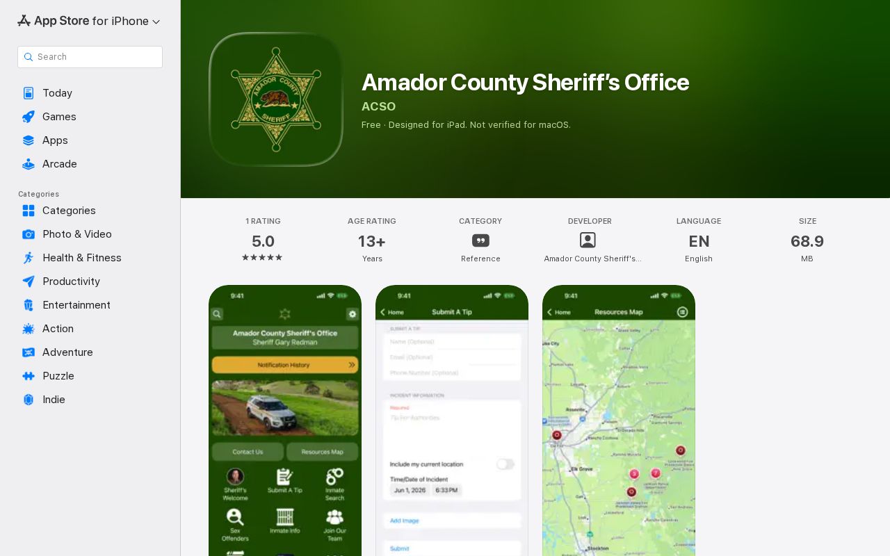 Official Amador County Sheriff app for crime reports and arrest news